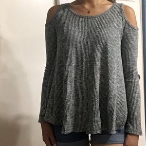Long sleeve cold shoulder top